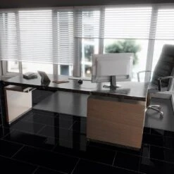 Liberty Floors Black - Lustre Stone 8mm High Gloss Laminate Flooring (223769) -Flooring Home Shop black lustre stone 8mm high gloss laminate flooring 223769 p89999 207805 image