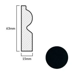 Leader Black Torus Laminate Skirting Board (2.4m) -Flooring Home Shop black torus laminate skirting board 2 4m p84894 191825 image