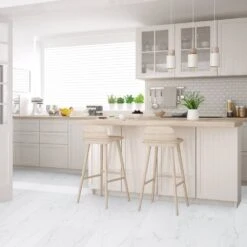 Liberty Floors Carrara Marble - Lustre SPC 6mm Rigid Core Vinyl Flooring (249746) -Flooring Home Shop carrara marble lustre spc 6mm rigid core vinyl flooring 249746 p108420 236341 image