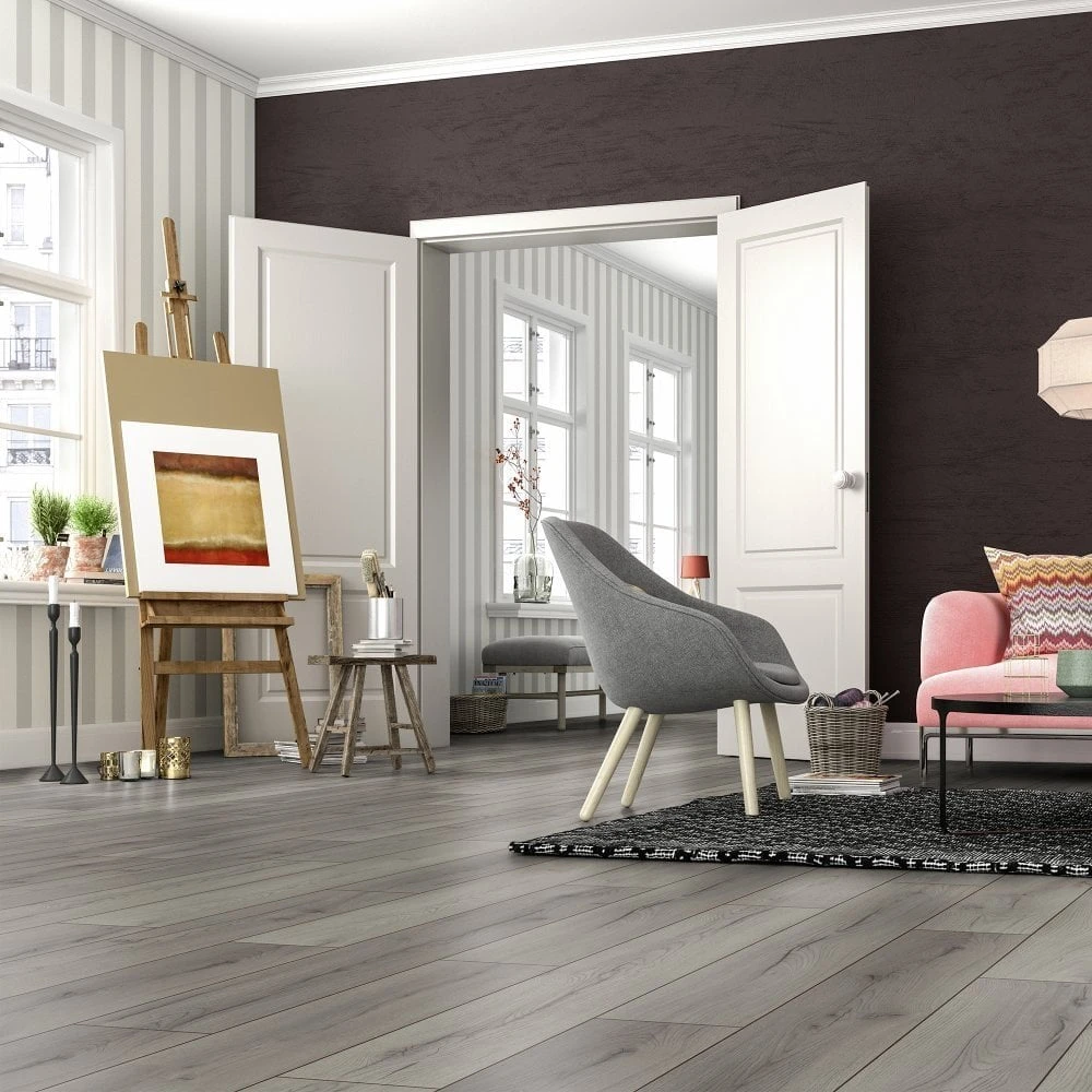 Kronotex Century Oak Grey - Advanced 8mm Laminate Flooring (324571) 1 Kronotex Century Oak Grey - Advanced 8mm Laminate Flooring (324571)