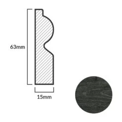 Leader Dark Grey Torus Laminate Skirting Board (2.4m) -Flooring Home Shop dark grey torus laminate skirting board 2 4m p84936 191877 image