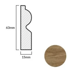 Leader Dark Oak Torus Laminate Skirting Board (2.4m) -Flooring Home Shop dark oak torus laminate skirting board 2 4m p84906 191819 image