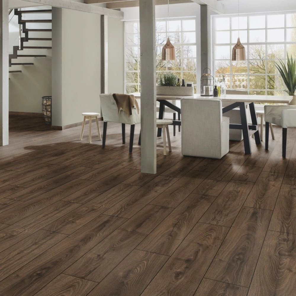 Krono Original Espresso Carpenter Oak - Vintage Classic 10mm Laminate Flooring (249806) 1 Krono Original Espresso Carpenter Oak - Vintage Classic 10mm Laminate Flooring (249806)