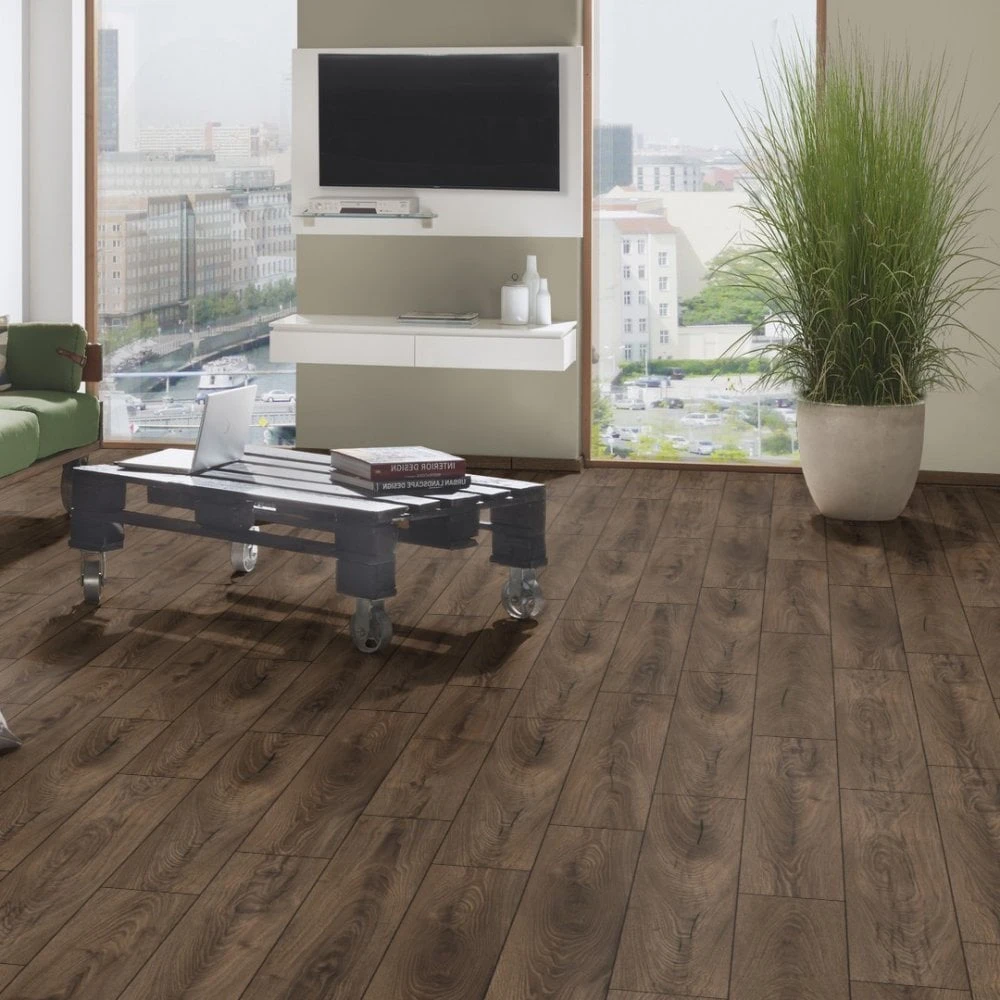Krono Original Espresso Carpenter Oak - Vintage Classic 10mm Laminate Flooring (249806) 4 Krono Original Espresso Carpenter Oak - Vintage Classic 10mm Laminate Flooring (249806) - Image 4