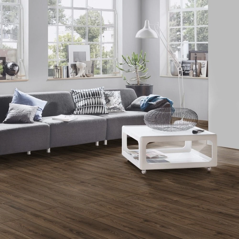 Krono Original Espresso Carpenter Oak - Vintage Classic 10mm Laminate Flooring (249806) 5 Krono Original Espresso Carpenter Oak - Vintage Classic 10mm Laminate Flooring (249806) - Image 5