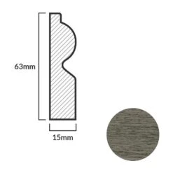 Leader Medium Grey Torus Laminate Skirting Board (2.4m) -Flooring Home Shop medium grey torus laminate skirting board 2 4m p84930 191867 image