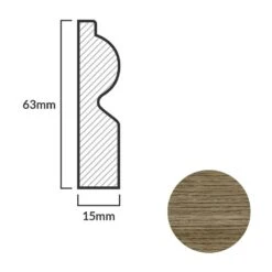 Leader Medium Oak Torus Laminate Skirting Board (2.4m) -Flooring Home Shop medium oak torus laminate skirting board 2 4m p84912 191837 image