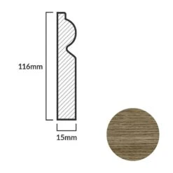 Leader Medium Oak Torus Laminate Skirting Board (2.4m) -Flooring Home Shop medium oak torus laminate skirting board 2 4m p84912 191838 image