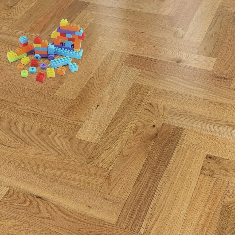 Liberty Floors Natural Oak - Herringbone Parquet 14mm Engineered Real Wood Flooring (219384) 3 Liberty Floors Natural Oak - Herringbone Parquet 14mm Engineered Real Wood Flooring (219384) - Image 3