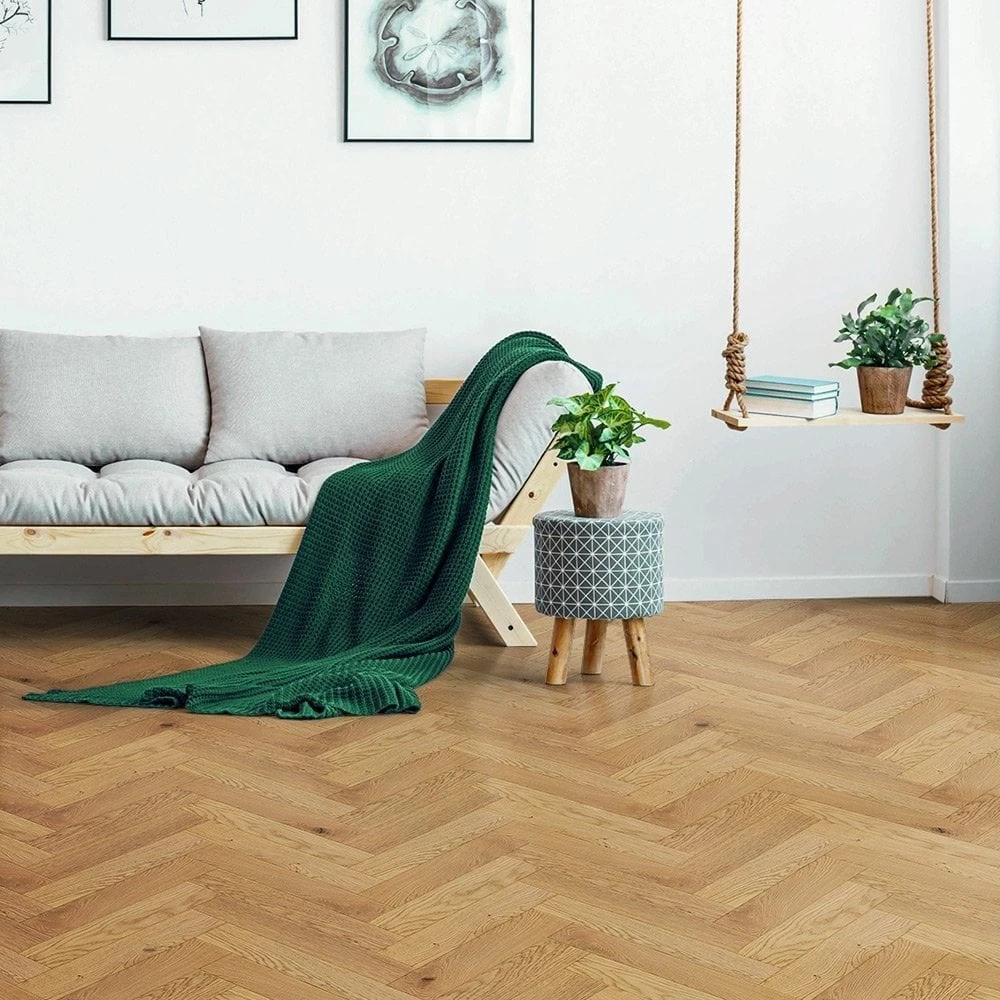Liberty Floors Natural Oak - Herringbone Parquet 14mm Engineered Real Wood Flooring (219384) 1 Liberty Floors Natural Oak - Herringbone Parquet 14mm Engineered Real Wood Flooring (219384)