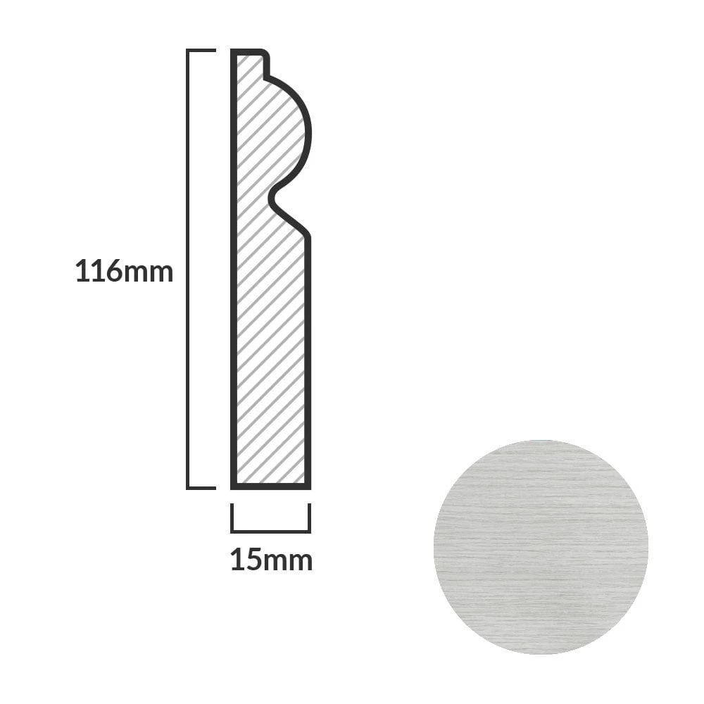 Leader Off-White Torus Laminate Skirting Board (2.4m) 5 Leader Off-White Torus Laminate Skirting Board (2.4m) - Image 5