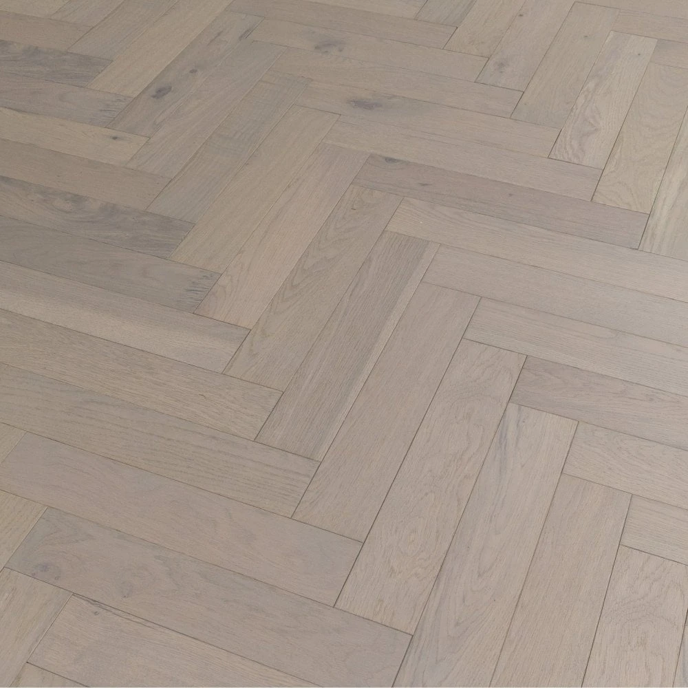 Liberty Floors Pebble Grey Oak - Herringbone Parquet 14mm Engineered Real Wood Flooring (219386) 5 Liberty Floors Pebble Grey Oak - Herringbone Parquet 14mm Engineered Real Wood Flooring (219386) - Image 5