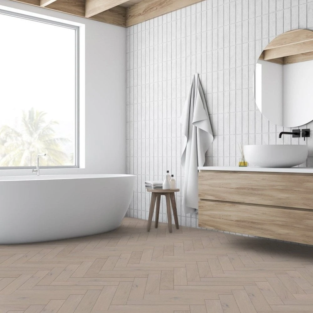 Liberty Floors Pebble Grey Oak - Herringbone Parquet 14mm Engineered Real Wood Flooring (219386) 1 Liberty Floors Pebble Grey Oak - Herringbone Parquet 14mm Engineered Real Wood Flooring (219386)