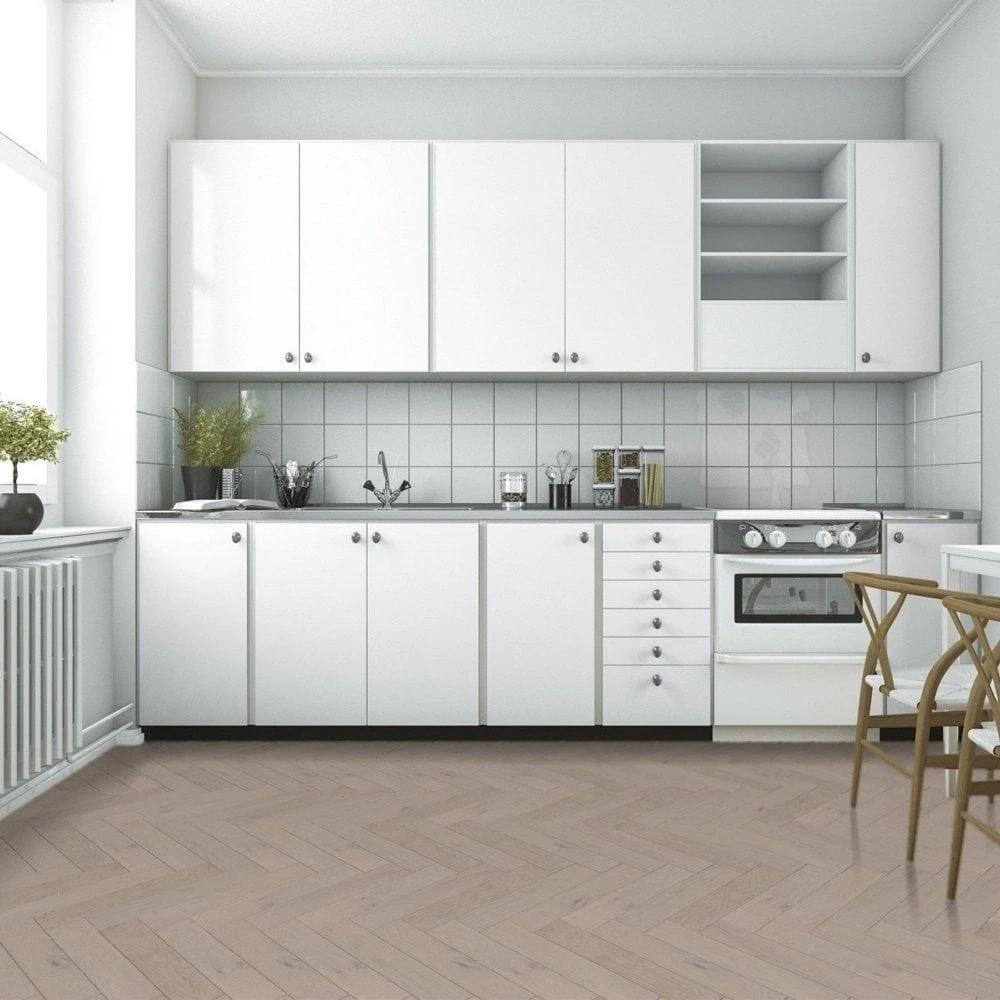 Liberty Floors Pebble Grey Oak - Herringbone Parquet 14mm Engineered Real Wood Flooring (219386) 7 Liberty Floors Pebble Grey Oak - Herringbone Parquet 14mm Engineered Real Wood Flooring (219386) - Image 7