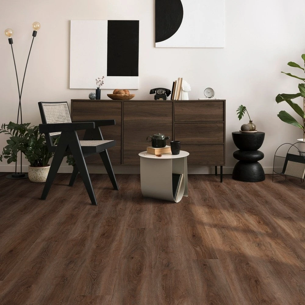 Liberty Floors Signature Dark Oak - Impressive 6mm Rigid Core Vinyl Flooring (323046) 1 Liberty Floors Signature Dark Oak - Impressive 6mm Rigid Core Vinyl Flooring (323046)