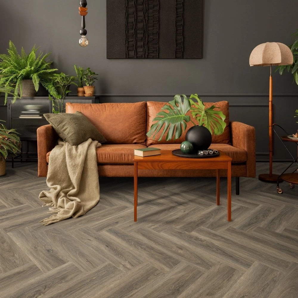 Liberty Floors Signature Oak - Lifestyle SPC Herringbone 5.5mm Rigid Core Vinyl Flooring (324719) 2 Liberty Floors Signature Oak - Lifestyle SPC Herringbone 5.5mm Rigid Core Vinyl Flooring (324719) - Image 2