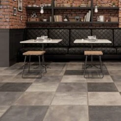 FAUS Stone Oxide - Industry Tile 8mm Laminate Flooring (217069)