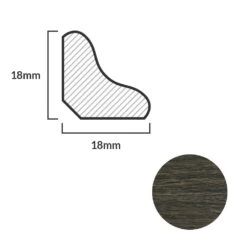 Leader Walnut Laminate Scotia Beading (2.4m) -Flooring Home Shop walnut laminate scotia beading 2 4m p84941 191846 image