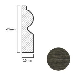Leader Walnut Torus Laminate Skirting Board (2.4m) -Flooring Home Shop walnut torus laminate skirting board 2 4m p84942 191848 image