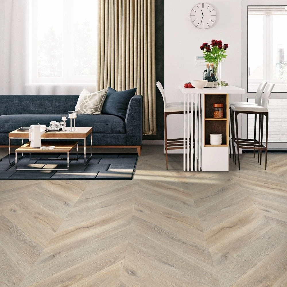 Liberty Floors White Oak Smoked - Chevron 15mm Engineered Real Wood Flooring (324685) 1 Liberty Floors White Oak Smoked - Chevron 15mm Engineered Real Wood Flooring (324685)