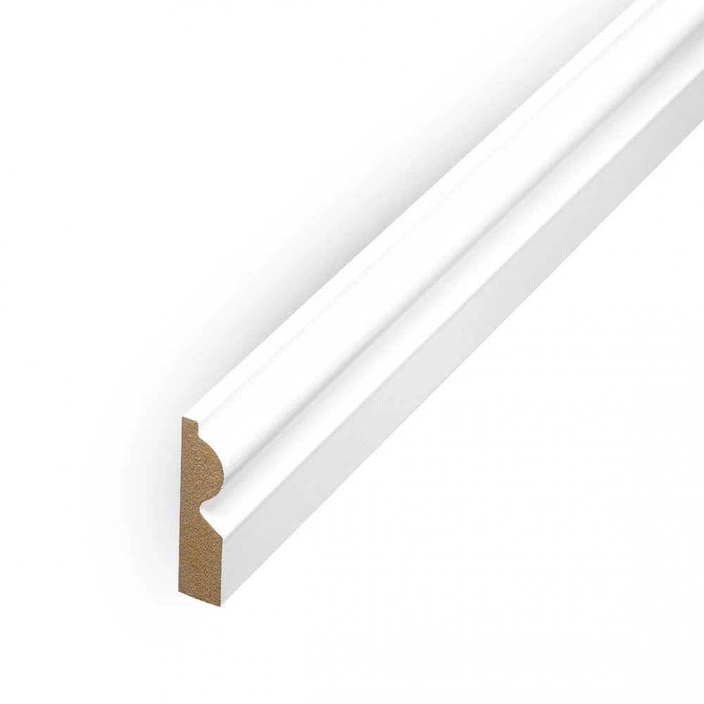 Leader White Torus Laminate Skirting Board (2.4m) 1 Leader White Torus Laminate Skirting Board (2.4m)