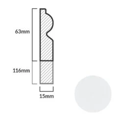 Leader White Torus Laminate Skirting Board (2.4m) 11 Leader White Torus Laminate Skirting Board (2.4m) -Flooring Home Shop white torus laminate skirting board 2 4m p84888 191790 image