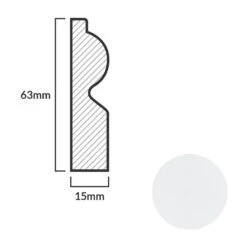 Leader White Torus Laminate Skirting Board (2.4m) 12 Leader White Torus Laminate Skirting Board (2.4m) -Flooring Home Shop white torus laminate skirting board 2 4m p84888 191791 image