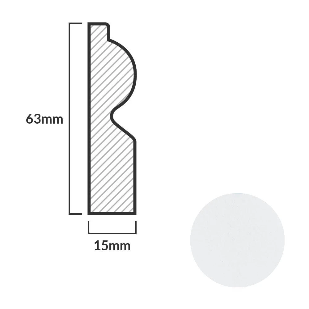 Leader White Torus Laminate Skirting Board (2.4m) 6 Leader White Torus Laminate Skirting Board (2.4m) - Image 6