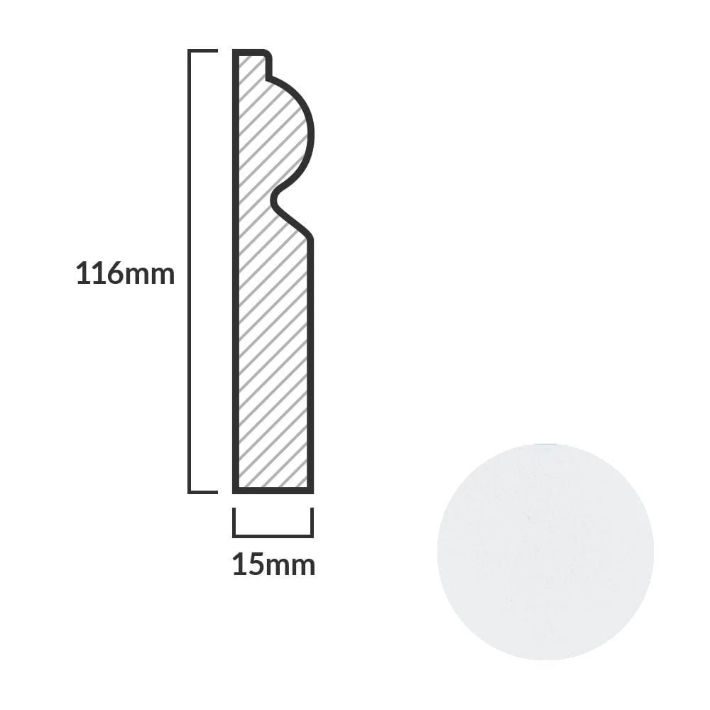 Leader White Torus Laminate Skirting Board (2.4m) 7 Leader White Torus Laminate Skirting Board (2.4m) - Image 7